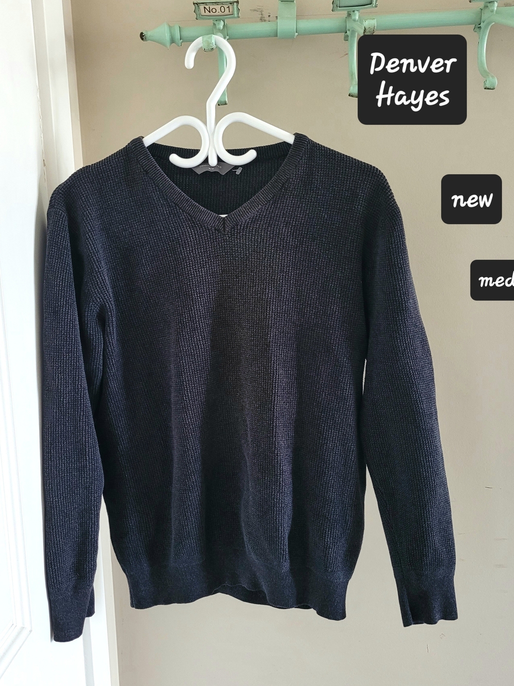 Denver Hayes Men's V-Neck Sweater in Black